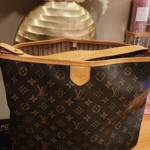 RETIRED LV Delightful PM Monogram Leather Canvas handbag BROWN